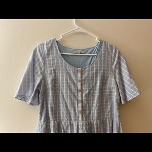 Light Blue Checkered Dress